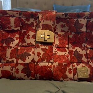 Harveys Red Leaf Pattern Clutch